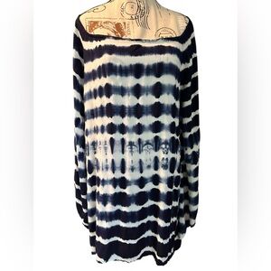 Johnny Was Pete & Greta Baillon Tunic Tie Dye Flare Sleeves Oversized Sz S Long